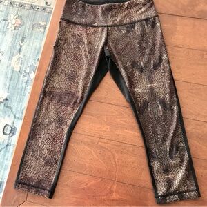Lululemon Athletica Wunder‎ Under Crop 20” Inseam Brown Gold Women 6